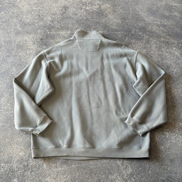 Izod Sweater Mens XL Green Embroidered Logo 1/4 Zip Sweatshirt Mock Neck - Picture 4 of 9